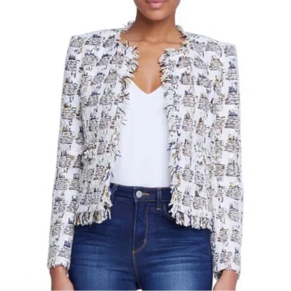 L'Agence Angelina Ivory Tweed Jacket NWT - Picture 4 of 10